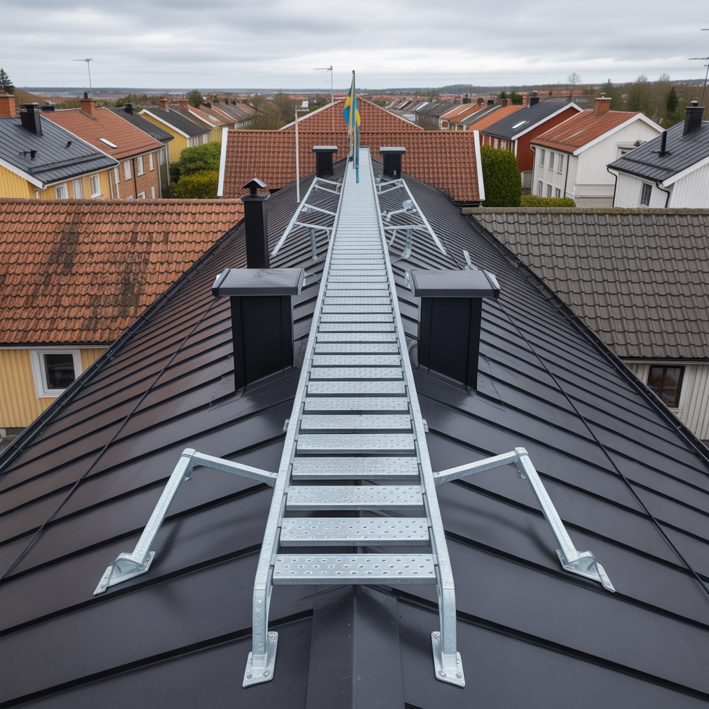 valj och montera takstegar och gangbryggor enligt reglerna