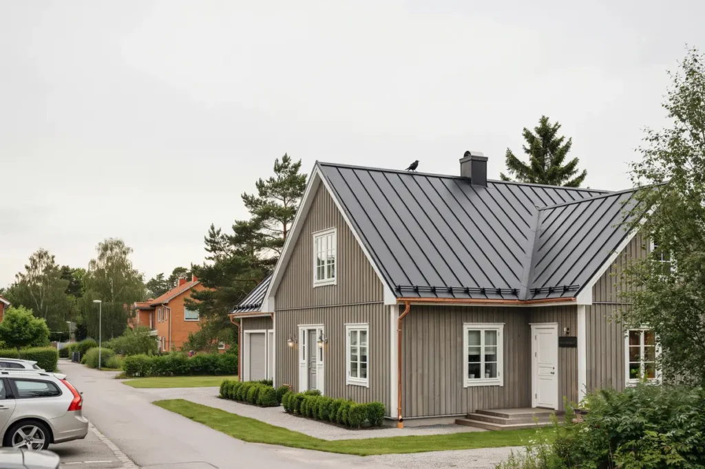 bandt ckt dubbelfalsat pl ttak p villa i amhult torslanda