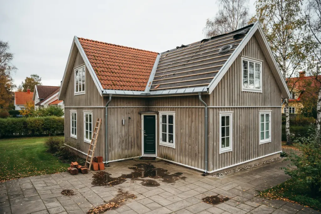 taklutning p villatak s p verkar den materialval avrinning och framtida underh ll